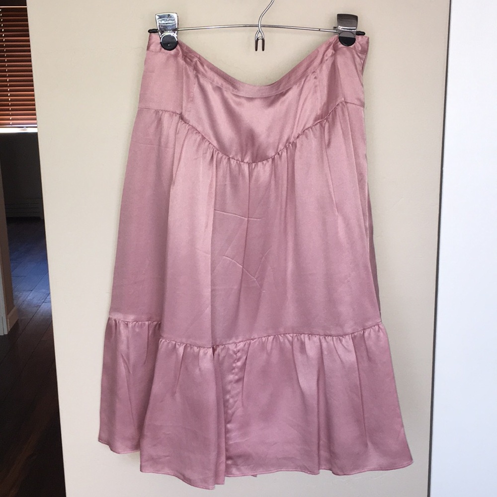 Silk midi skirt